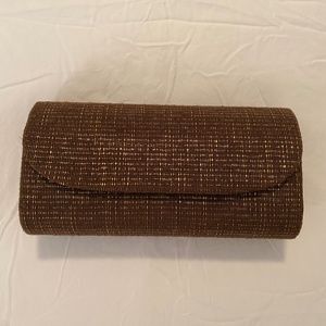 J. McLAUGHLIN Mini Clutch, Brown & Gold